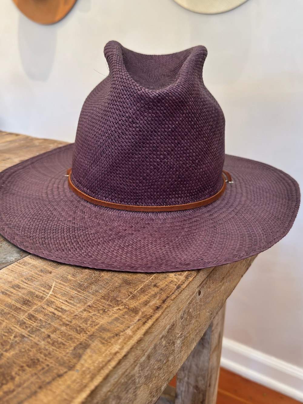 Handmade Funky Tall Custom 100% Toquilla Panama Straw Hat M-L
